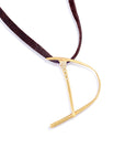 D lettres pendant with pavé diamonds