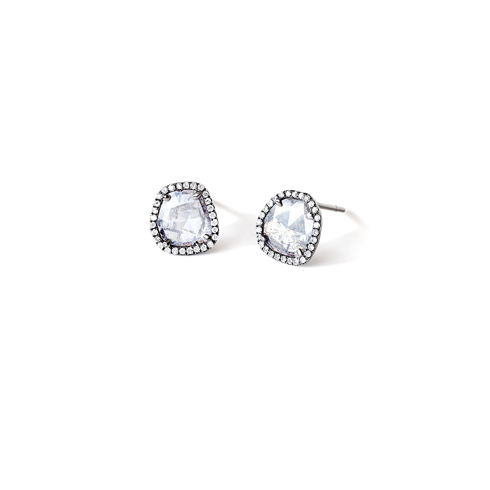 nebula diamond slice stud earrings