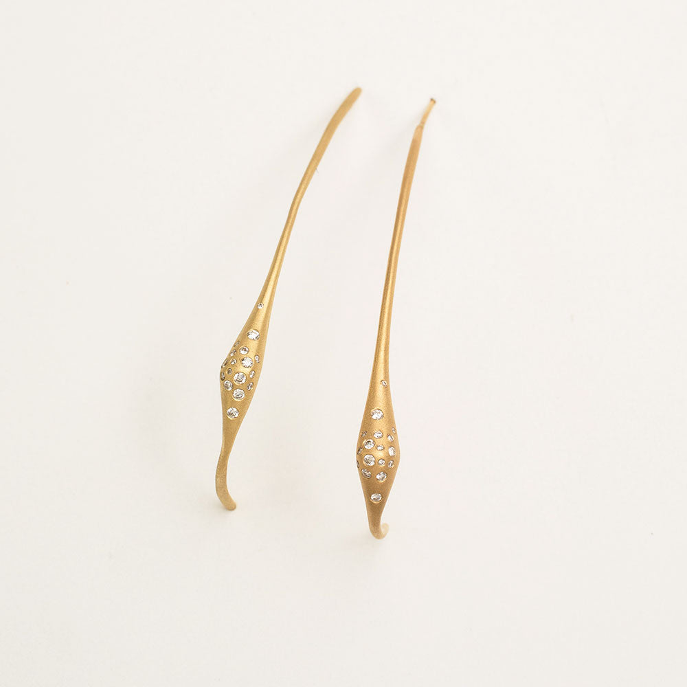 diamond swallow hoop earrings