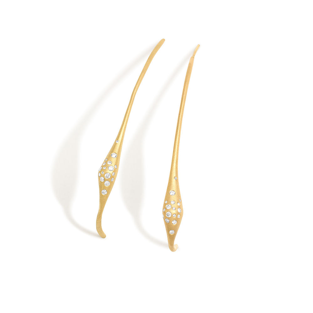 diamond swallow hoop earrings