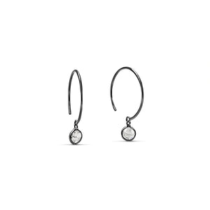  simple white rose cut diamond earrings