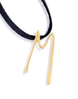 M lettres pendant with pavé diamonds