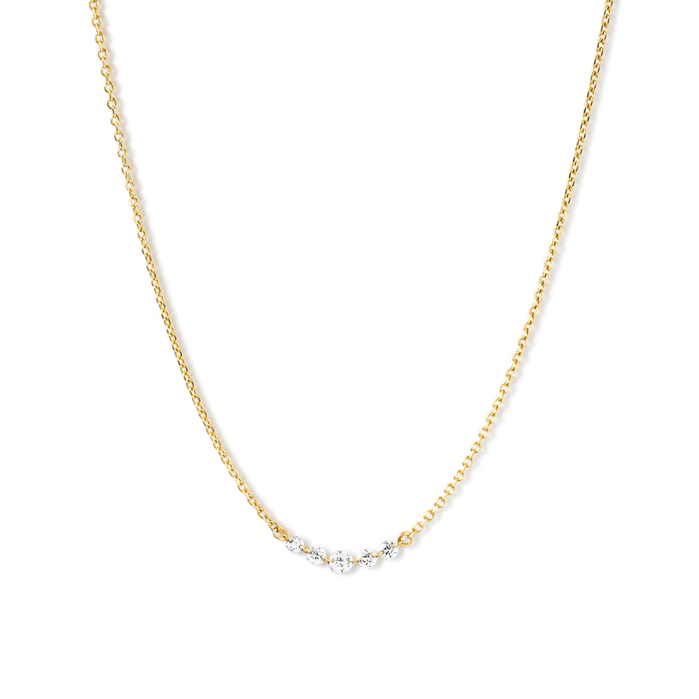 1-line (15") floating diamond line necklace