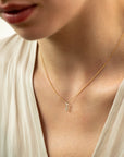 mirrored rose cut pear diamond necklace