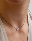  white diamond slice necklace