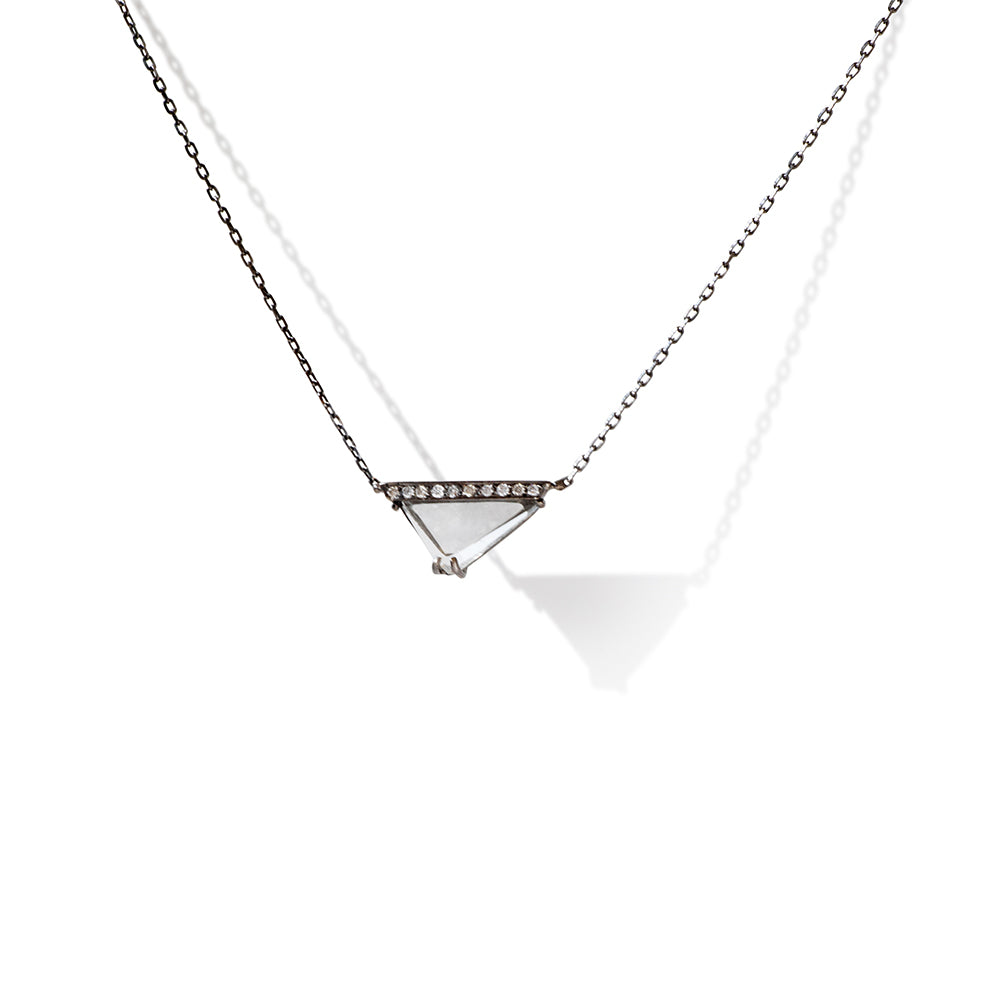  white diamond slice necklace