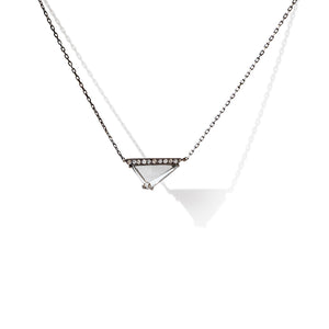  white diamond slice necklace