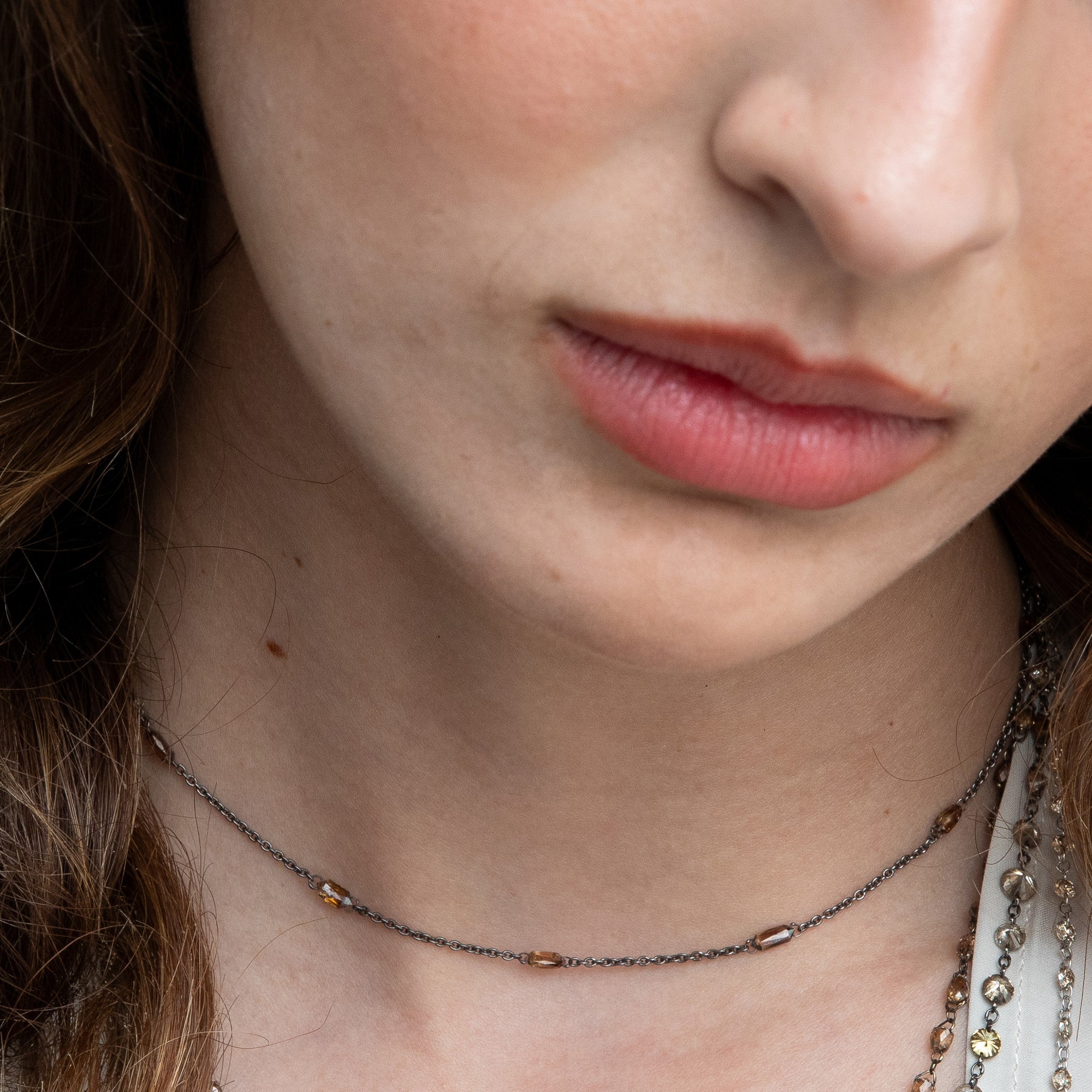 brown diamond briolette necklace