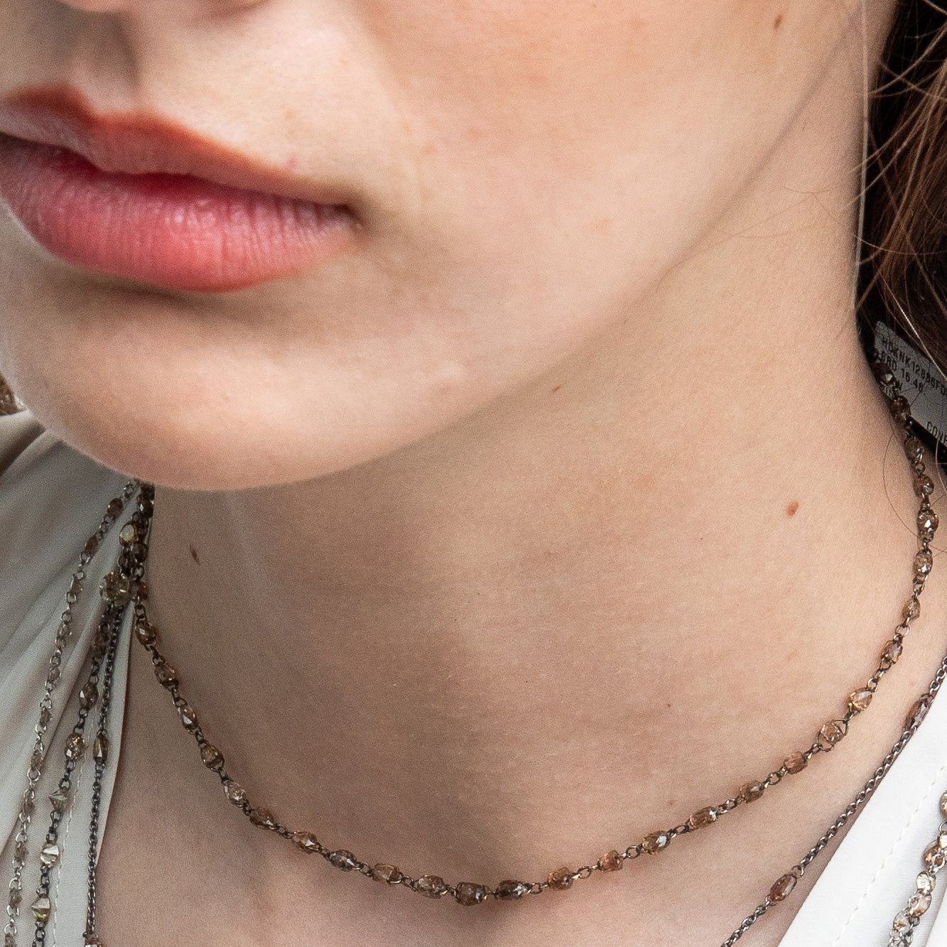 brown diamond briolette chain