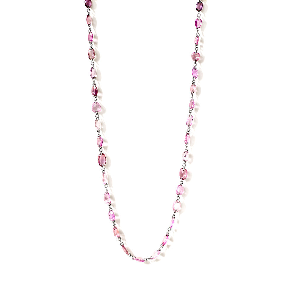 rose-cut pick sapphire necklace