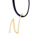 N lettres pendant with pavé diamonds