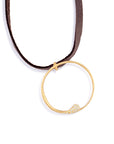 O lettres pendant with pavé diamonds