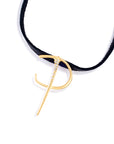 P lettres pendant with pavé diamonds