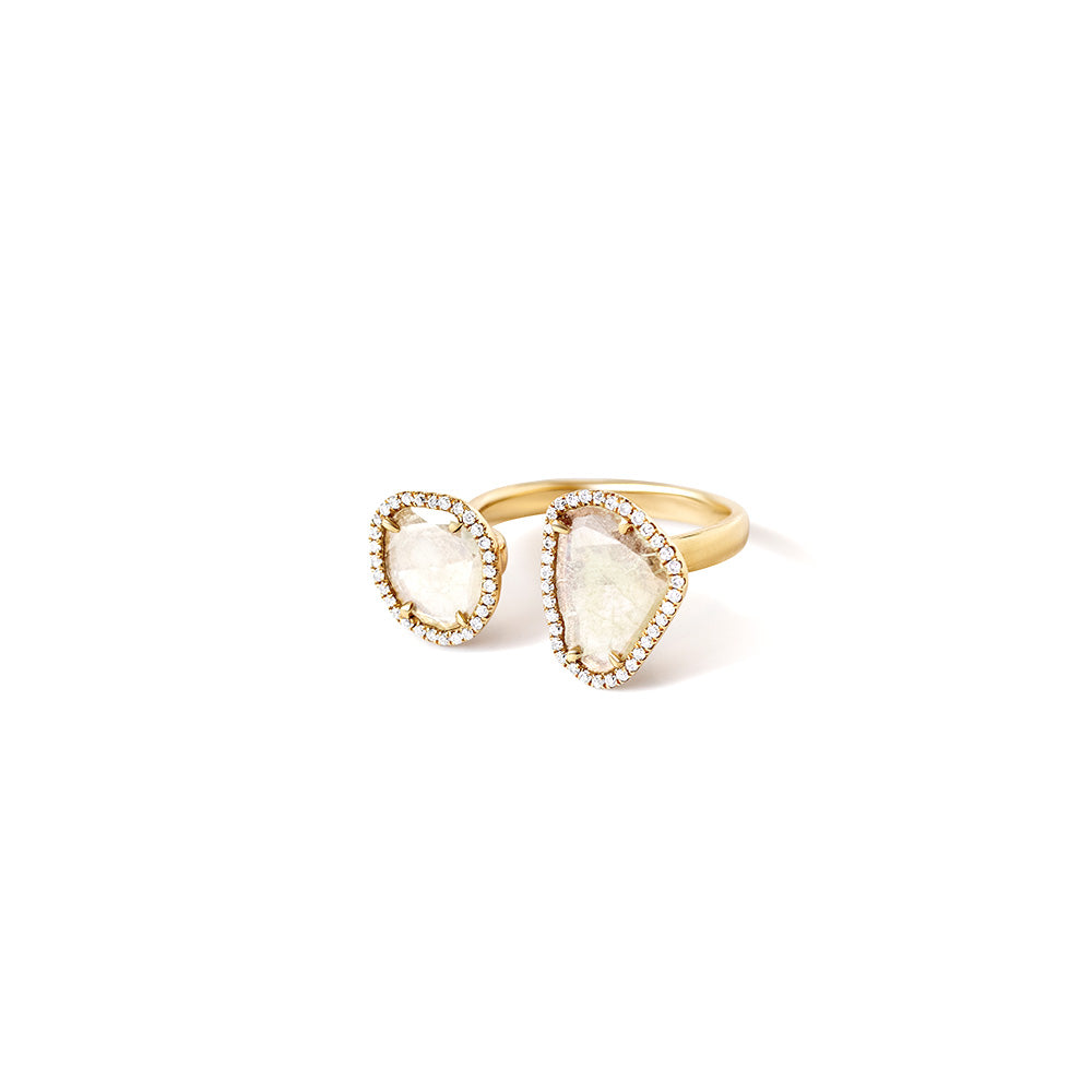 nebula yellow diamond slice cocktail ring