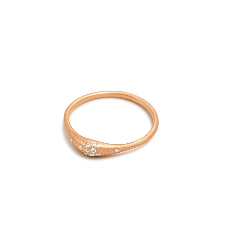 14k rose gold / 5 diamond swell stacking rings