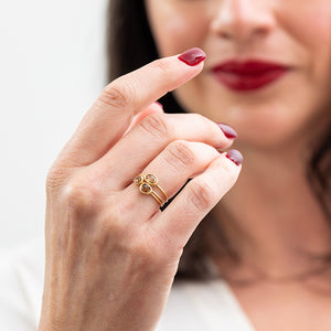  amorphous champagne diamond stacking rings