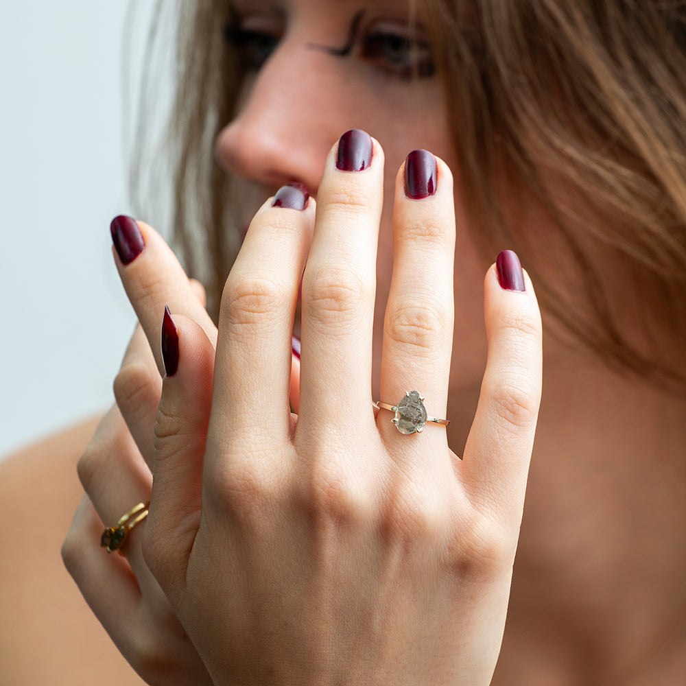 diamond slice solitaire ring