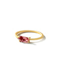 pink/0.43ct portrait-cut sapphire stacking rings