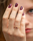portrait-cut sapphire stacking rings