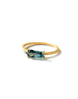 green/0.71ct portrait-cut sapphire stacking rings