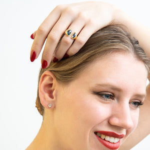  mirror sapphire cocktail ring