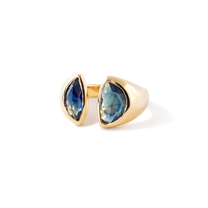  mirror sapphire cocktail ring