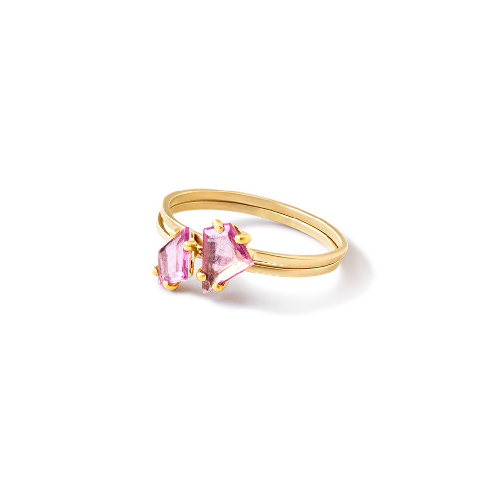 portrait-cut spinel stacking rings