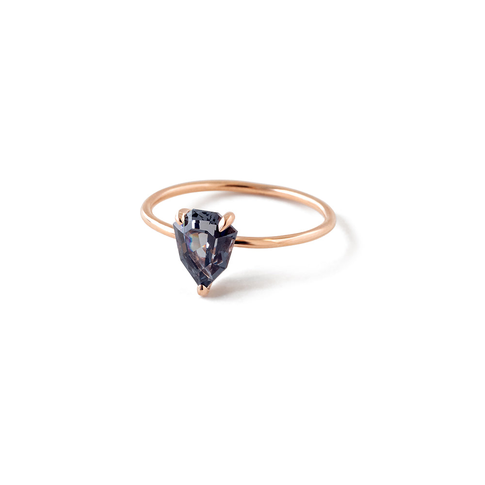  shield spinel solitaire ring