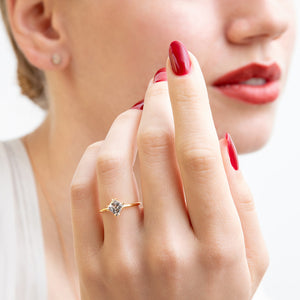  salt & pepper diamond solitaire ring