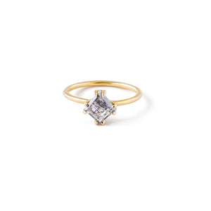  salt & pepper diamond solitaire ring