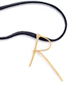 R lettres pendant with pavé diamonds