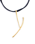 lettres pendant Y with white diamonds