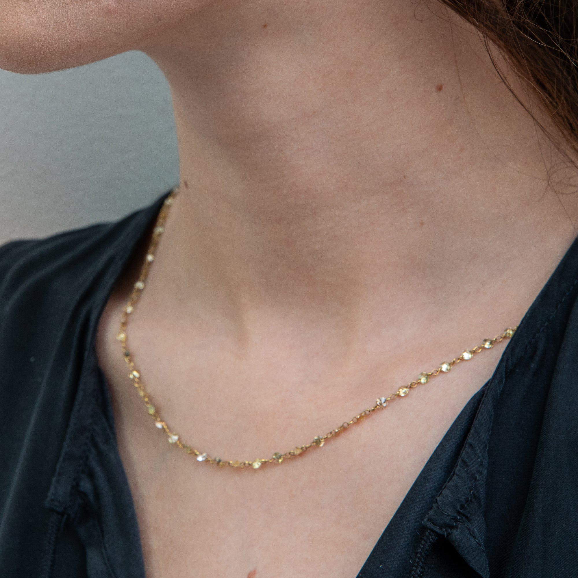 brilliant-cut fancy diamond chain