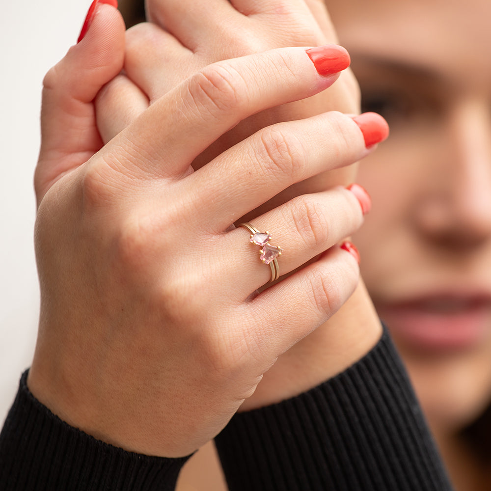 portrait-cut spinel stacking rings