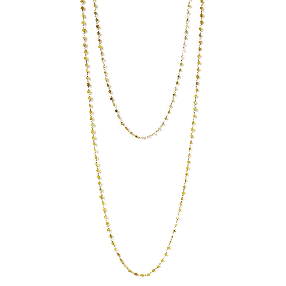 yellow diamond bead necklace