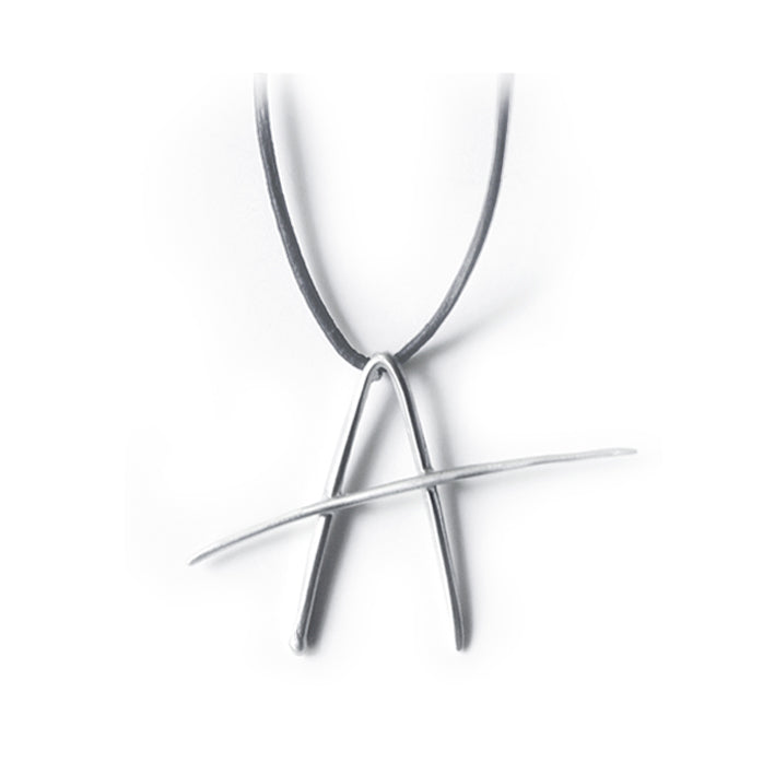 A / sterling silver lettres pendant