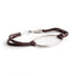 sterling silver with brown leather "o" id bracelet