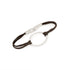 sterling silver with brown leather / S (6") torque id bracelet