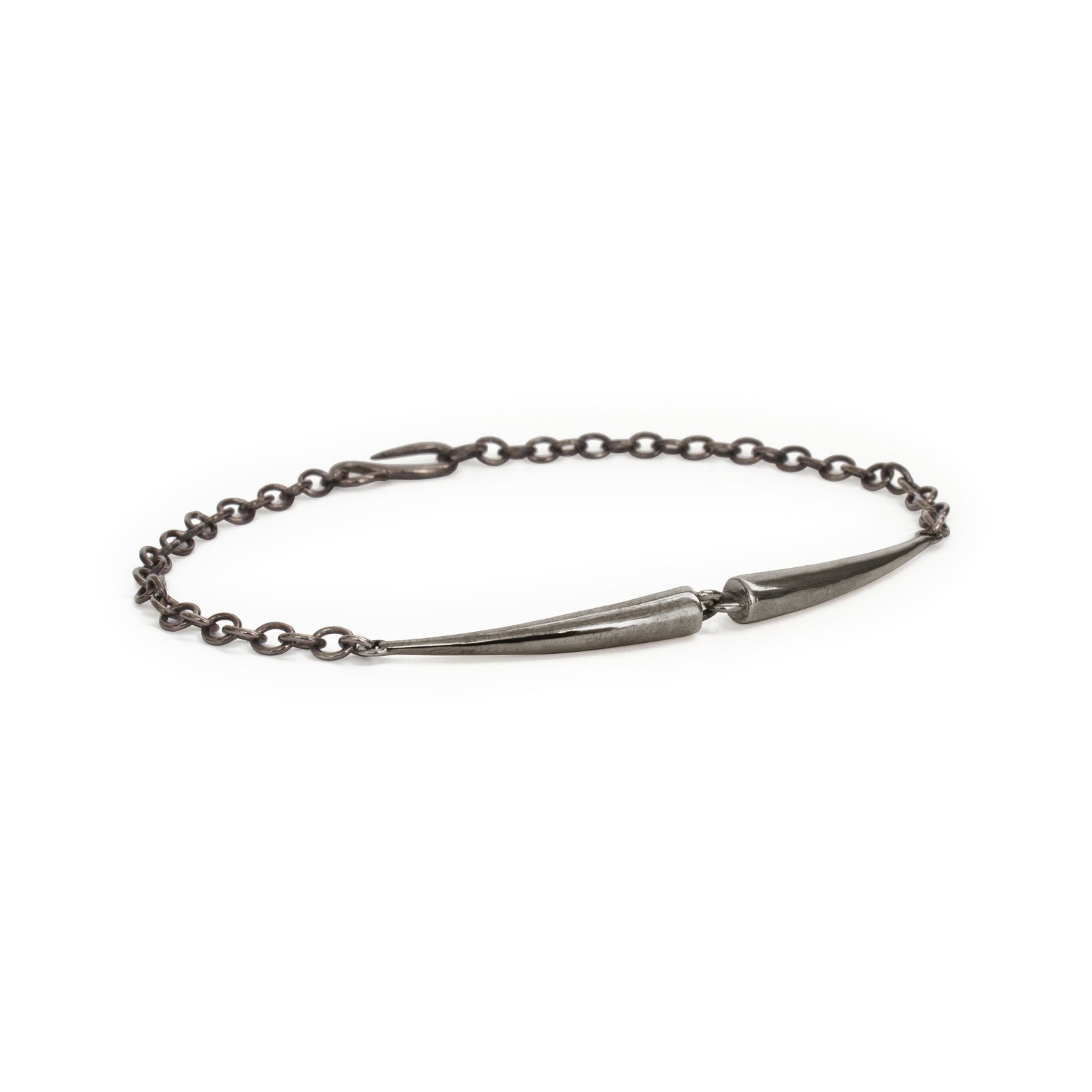 sterling silver plated in black rhodium arpent id bracelet
