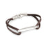 sterling silver with diamond on brown leather / S (6") seed id bracelet