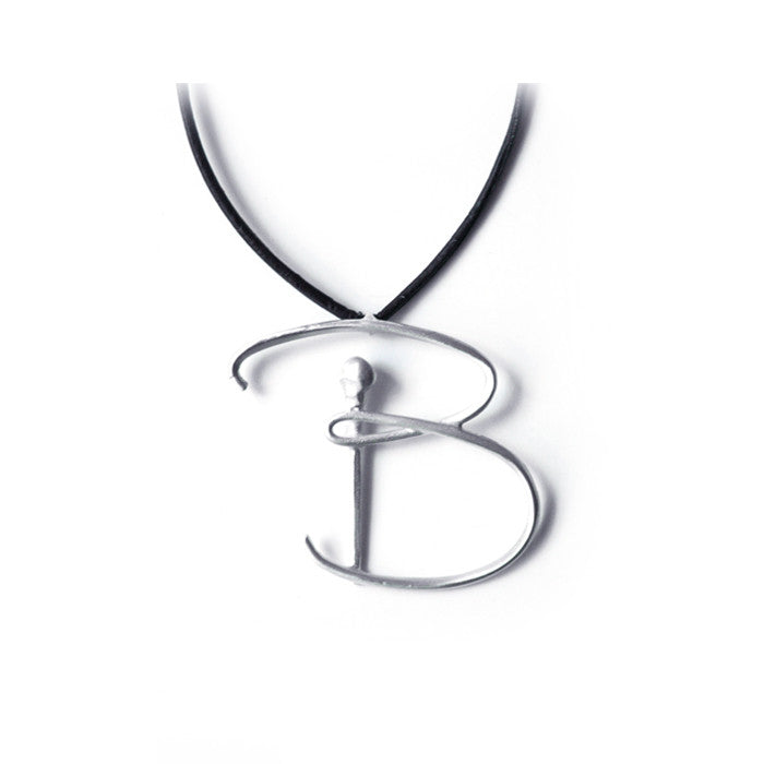 B / sterling silver lettres pendant