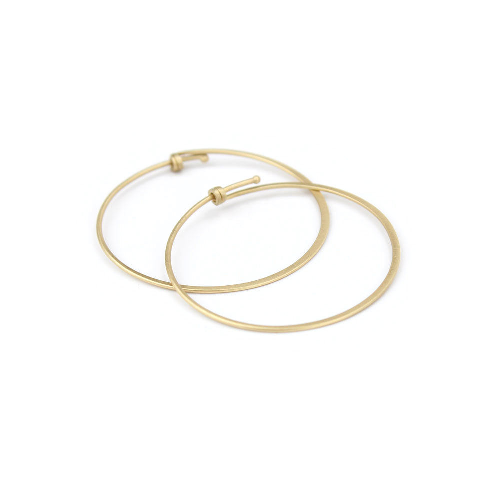 medium / 14k yellow gold round dainty hoops, carla caruso