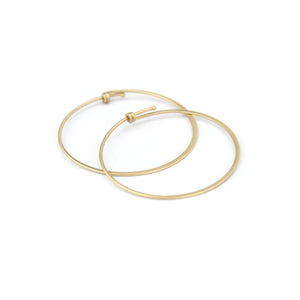 medium / 14k yellow gold round dainty hoops, carla caruso