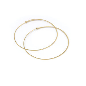 large / 14k yellow gold round dainty hoops, carla caruso