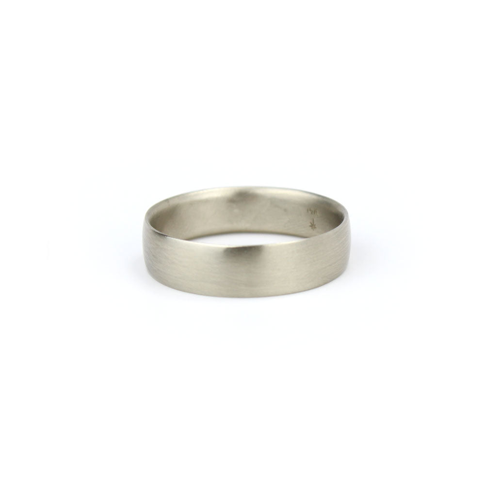 14k white gold / large flat band, carla caruso