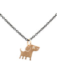 dog / 14k gold / oxidized silver chinese zodiac charms