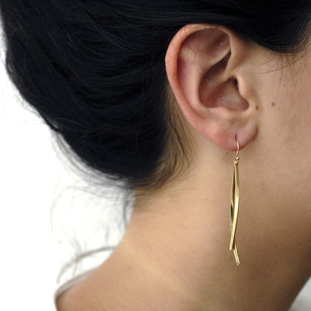  double sliver earrings