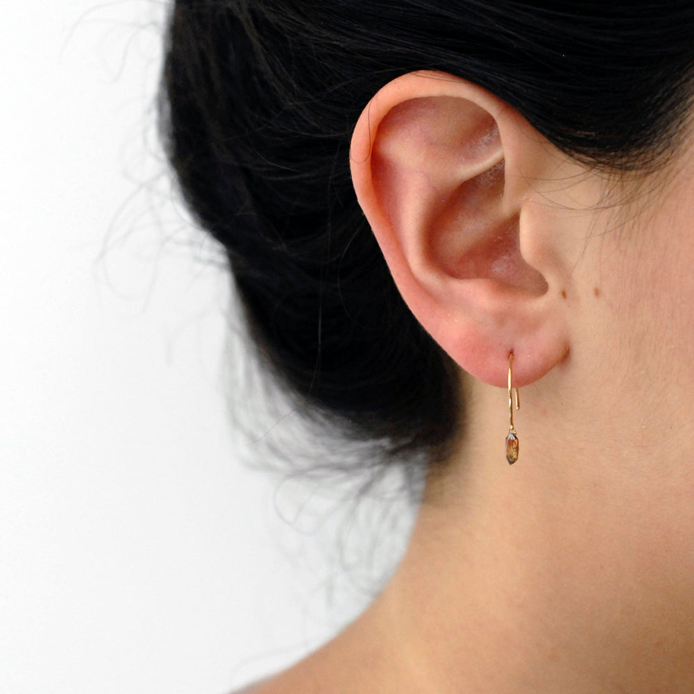 single diamond briolette earrings
