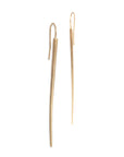 14k yellow gold long sliver earrings