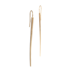 14k yellow gold long sliver earrings